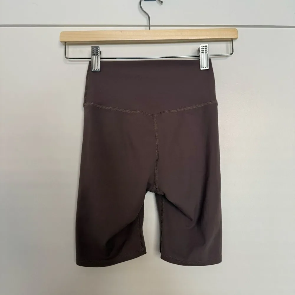 Joah Brown Biker Shorts Womens Sz XS / S Brown High Waist Gym Yoga Stretch
